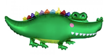 XXL Folienballon Figur - Krokodil, leuchtendes grün - ø 106cm